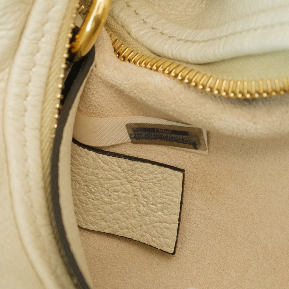 Chloe Beige Shoulder Bag with Gold Rings - Picture 16 of 16